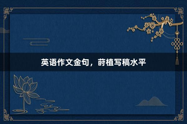 英语作文金句，莳植写稿水平